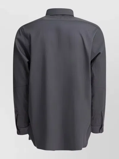Needles Twill Shirt Featuring Button-down Collar In Gray