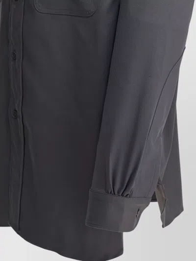 Needles Twill Shirt Featuring Button-down Collar In Gray