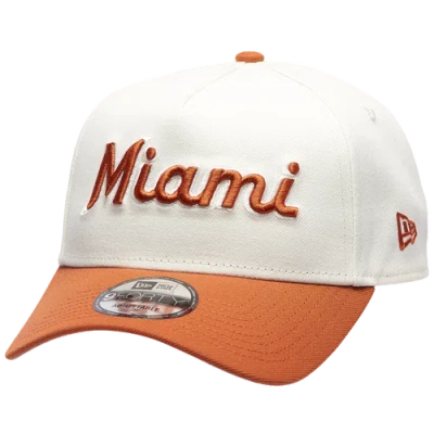 New Era Miami Marlins  Marlins 940 A Frame Cap In White