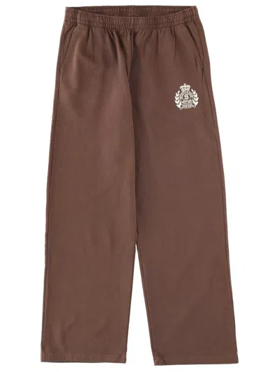 Sporty And Rich Pants With Logo In Brown