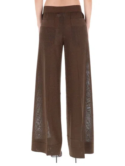 Circus Hotel Mesh-panel Trousers In Brown