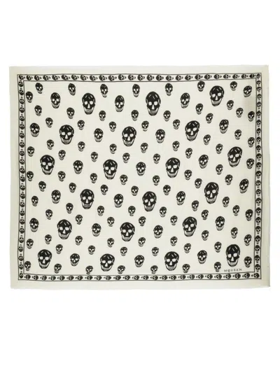 Alexander Mcqueen Alexander Mc Queen Biker Skull Wool Scarf In Gray