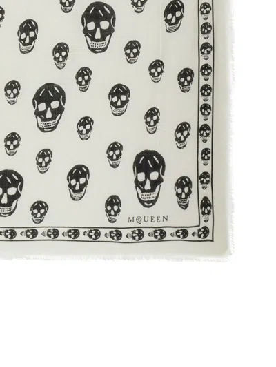 Alexander Mcqueen Alexander Mc Queen Biker Skull Wool Scarf In Gray
