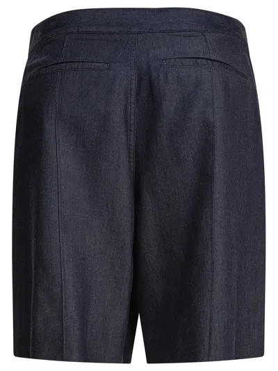 Alexander Mcqueen Tailored Shorts With Back Pockets And Belt Loops In Blue