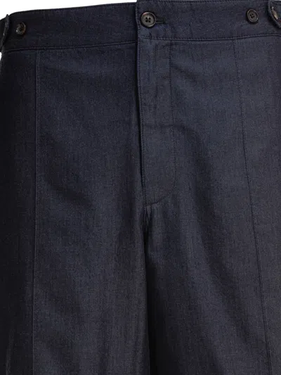 Alexander Mcqueen Tailored Shorts With Back Pockets And Belt Loops In Blue