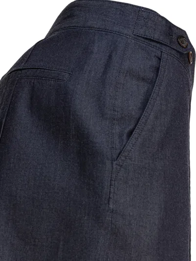 Alexander Mcqueen Tailored Shorts With Back Pockets And Belt Loops In Blue