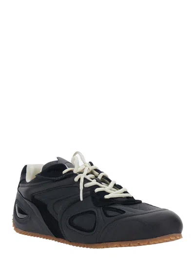Axel Arigato Slow Runner Black Sneaker With Insert Design And Grooved Sole In Leather And Suede Man In Multi