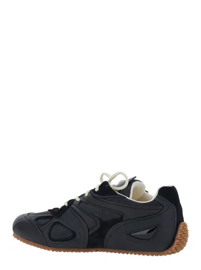 Axel Arigato Slow Runner Black Sneaker With Insert Design And Grooved Sole In Leather And Suede Man In Multi
