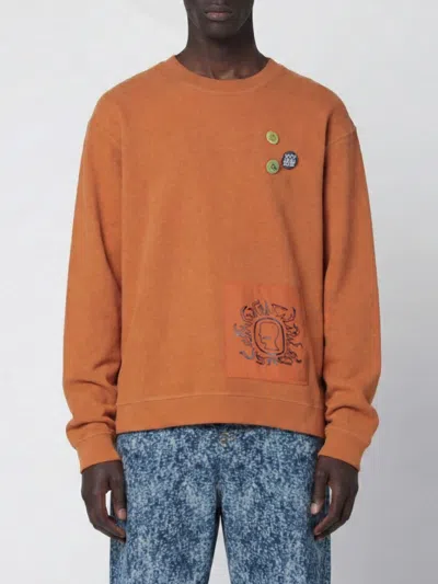 Brain Dead Earth-tone Gargoyle Cotton Sweatshirt In Orange