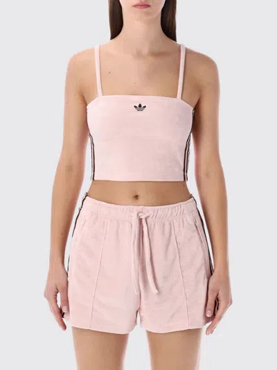 Adidas Originals Pink Terry Bandeau Top In Pink