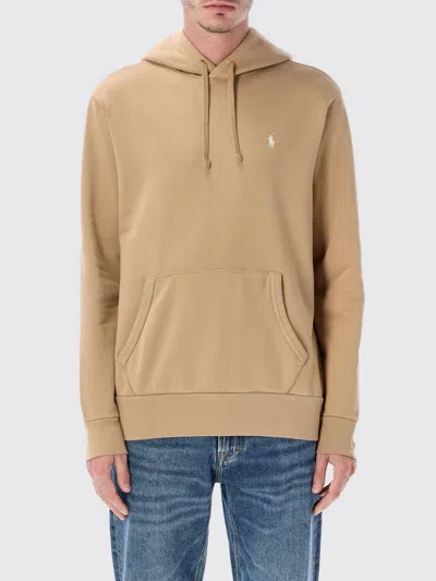 Polo Ralph Lauren Loopback Cotton Fleece Hoodie In Nude