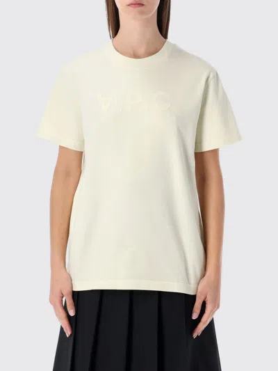 Apc T-shirt A. P.c. Woman Color Yellow Cream In White