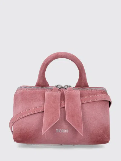 Attico Mini Friday Suede Top Handle Bag In Pink