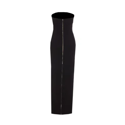 Balmain Belted Bustier Compact Jersey Long Dress Clothing In Black