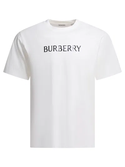 Burberry Cotton T Shirt Featuring Front Logo Print In White
