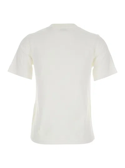 Burberry Women White T-shirt With Logo Patch With Check Motif On The Front In Cotton Woman In Neutral