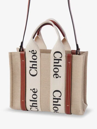 Chloé Chloe Women Multicolor Fabric Small Woody Shopping Bag In Neutral