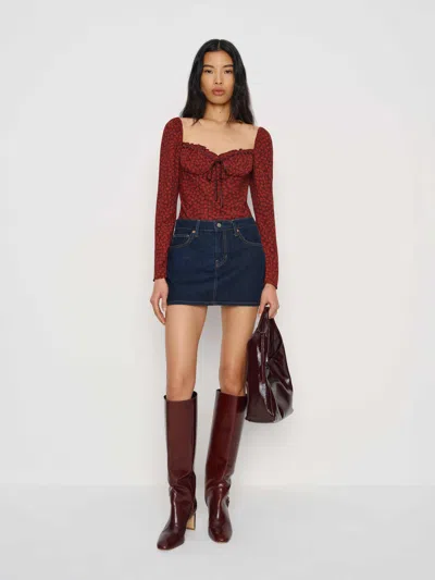 Reformation Top Carlisa Noir 34 In Black