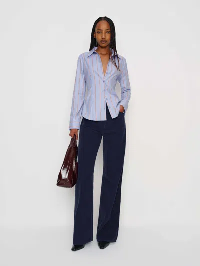 Reformation Chemise Ajustée Raya Bleu 34 In Blue