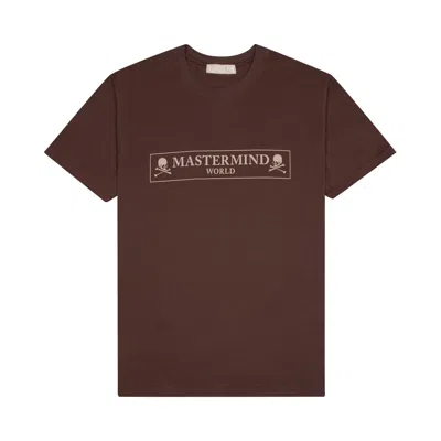 Pre-owned Mastermind Japan Mastermind World Boxed Logo Short-sleeve Tee 'brown' | Men's Size L