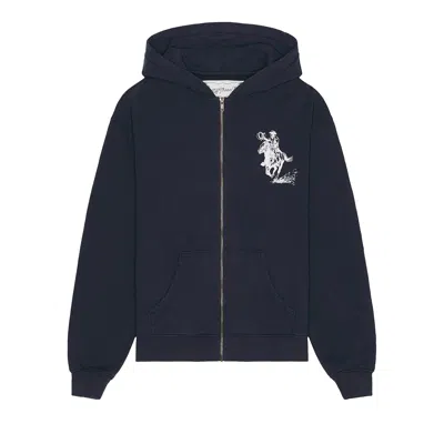 Pre-owned One Of These Days Barbed Zip Up Hooded Sweatshirt 'hard Washed Navy' | Blue | Men's Size Xl