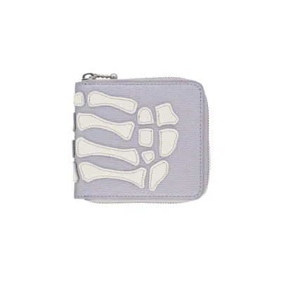 Pre-owned Kapital Thumb Up Bone Hand Zip Wallet 'silver' | Men's Size Onesize