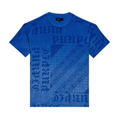 Pre-owned Purple Brand Flag Bandana Tee 'blue' | Men's Size Xxl