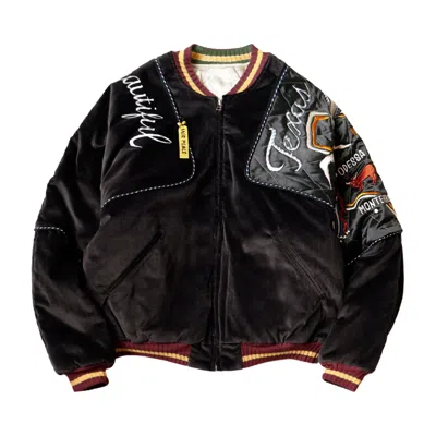 Pre-owned Kapital Velveteen Sham Bomber Jacket 'black' | Men's Size 2