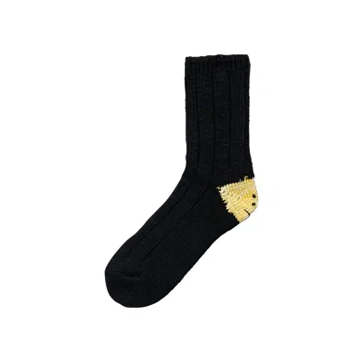 Pre-owned Kapital 56 Yarns Ma 1 Rainbowy Happy Heel Socks 'black' | Men's Size Onesize