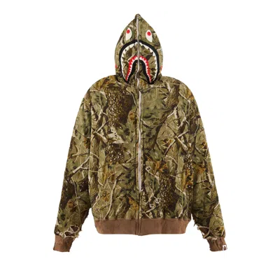 Pre-owned Saint Mxxxxxx Bape Sahark Zip Hoodie 'camo' | Green | Men's Size L