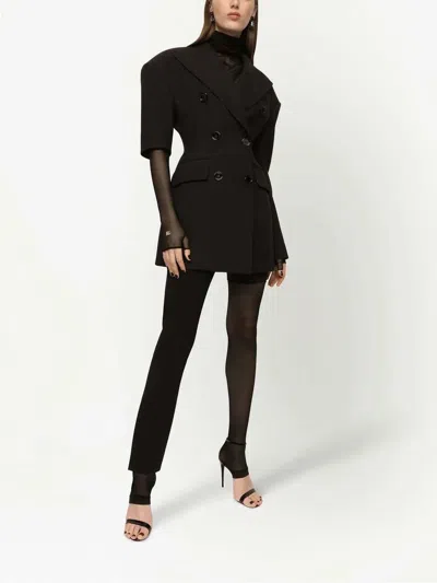 Dolce & Gabbana Sheer Sleeveless High Neck Fitted Top In Black