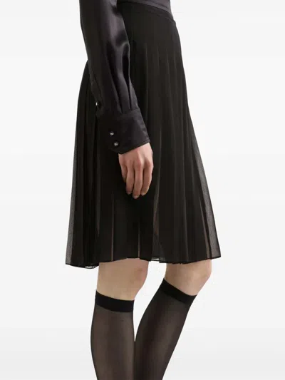 Dolce & Gabbana Lace Panel Blouse High Neck Long Sleeves In Black