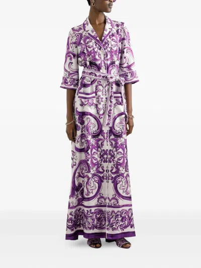 Dolce & Gabbana Women Printed Midi Dress In Purple