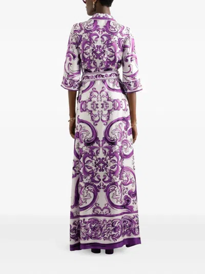 Dolce & Gabbana Women Printed Midi Dress In Purple