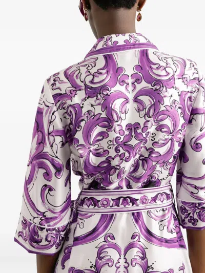 Dolce & Gabbana Women Printed Midi Dress In Purple