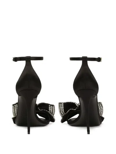 Dolce & Gabbana Women Sandals With 105mm Rhinestones In Black