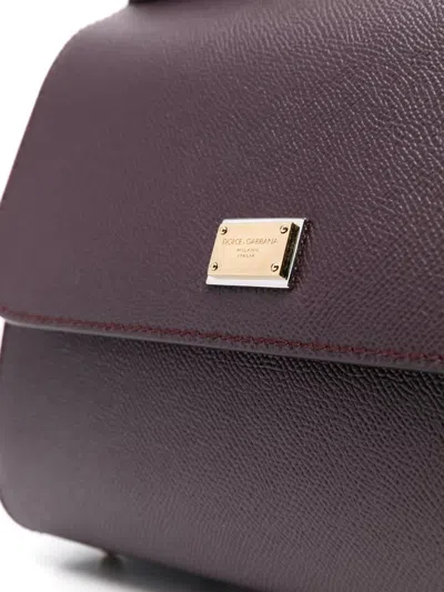Dolce & Gabbana Large Wine-colored Sicily Hand Bag In Burgundy