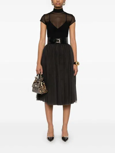 Dolce & Gabbana Women Tulle Midi Skirt In Multi