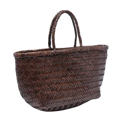 Dragon Diffusion Women Mini Bamboo Triple Jump Handbag In Brown