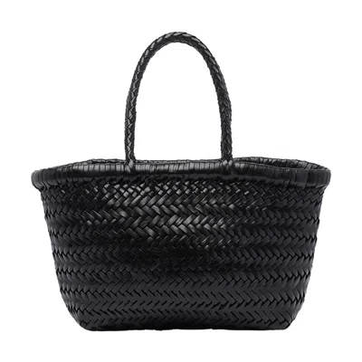 Dragon Diffusion Women Mini Flat Gora Bamboo Basket Bag In Black