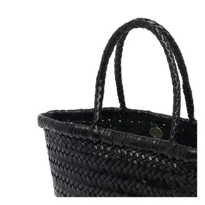 Dragon Diffusion Women Mini Flat Gora Bamboo Basket Bag In Black