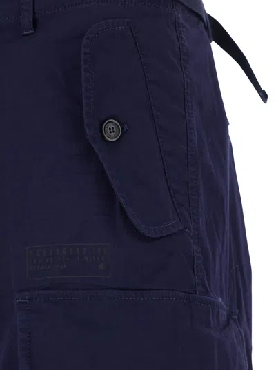 Dsquared2 Men Blue Shorts With Wide Leg And Four Flap Pockets With Buttons In Cotton Stretch Man In Animal Print