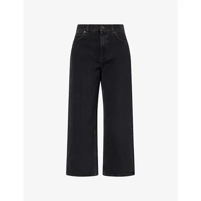 Me And Em Womens  Straight-leg Relaxed-fit Denim Jeans In Black