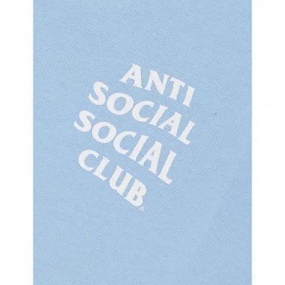 Anti Social Social Club Mind Games Branded Cotton-jersey Hoody 3-1 In Blue