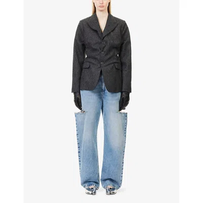 Maison Margiela Dark Gray Single-breasted Blazer In Gray