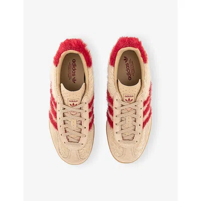 Adidas Originals Womens Adidas Gazelle Faux-fur And Suede Trainers In Multi