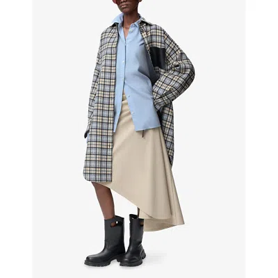 Loewe Wool-silk Draped Shirt In Blue