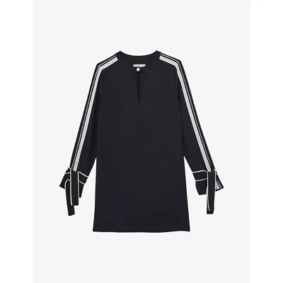 Reiss Tammy Long Sleeve Tipped Shift Dress In Multi