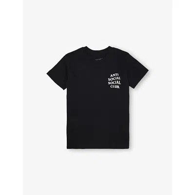 Anti Social Social Club Kkotch Branded Cotton-jersey T-shirt In Black