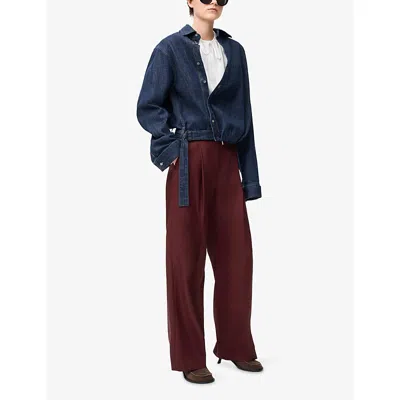 Loewe Trousers In Wool In Burgundy